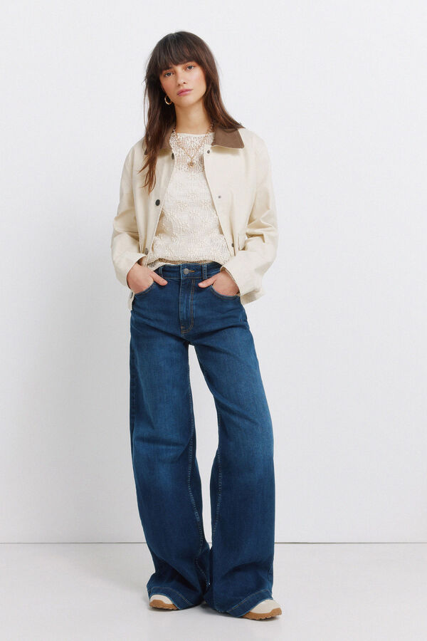 Springfield T-shirt manga comprida em malha castanho