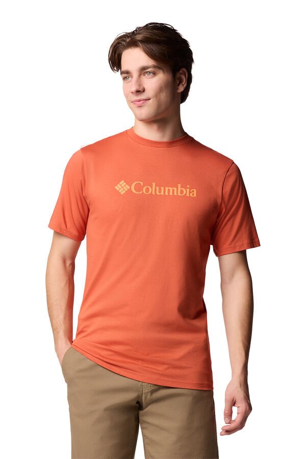 Columbia Camiseta masculina de manga curta de algodão orgânico Basic Logo™ da para homem vermelho