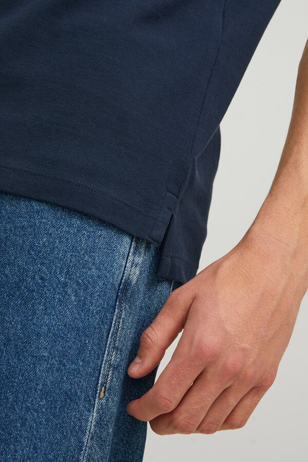 Jack & Jones Polo em algod&atilde;o b&aacute;sico azul