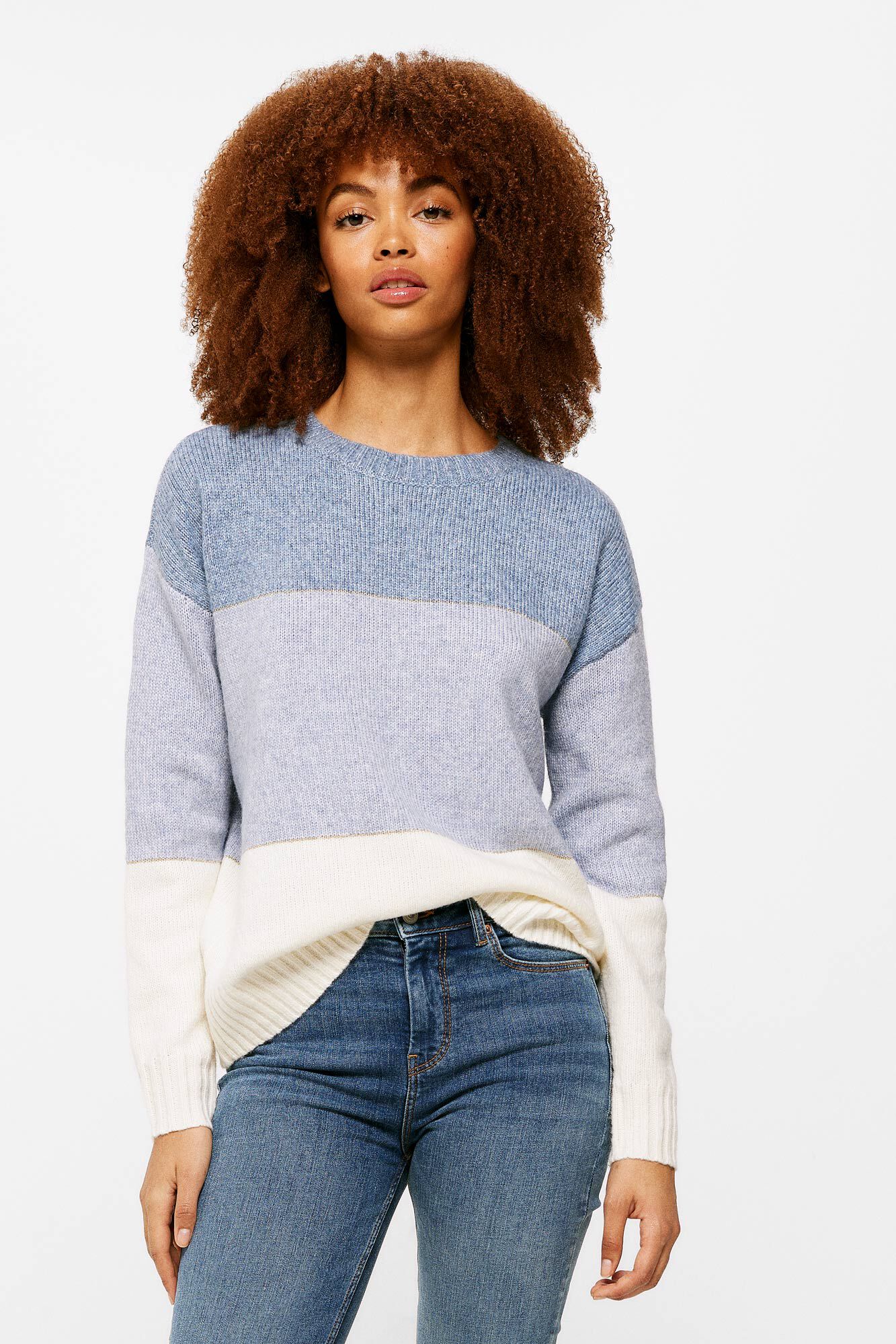 Pull color cheap block femme
