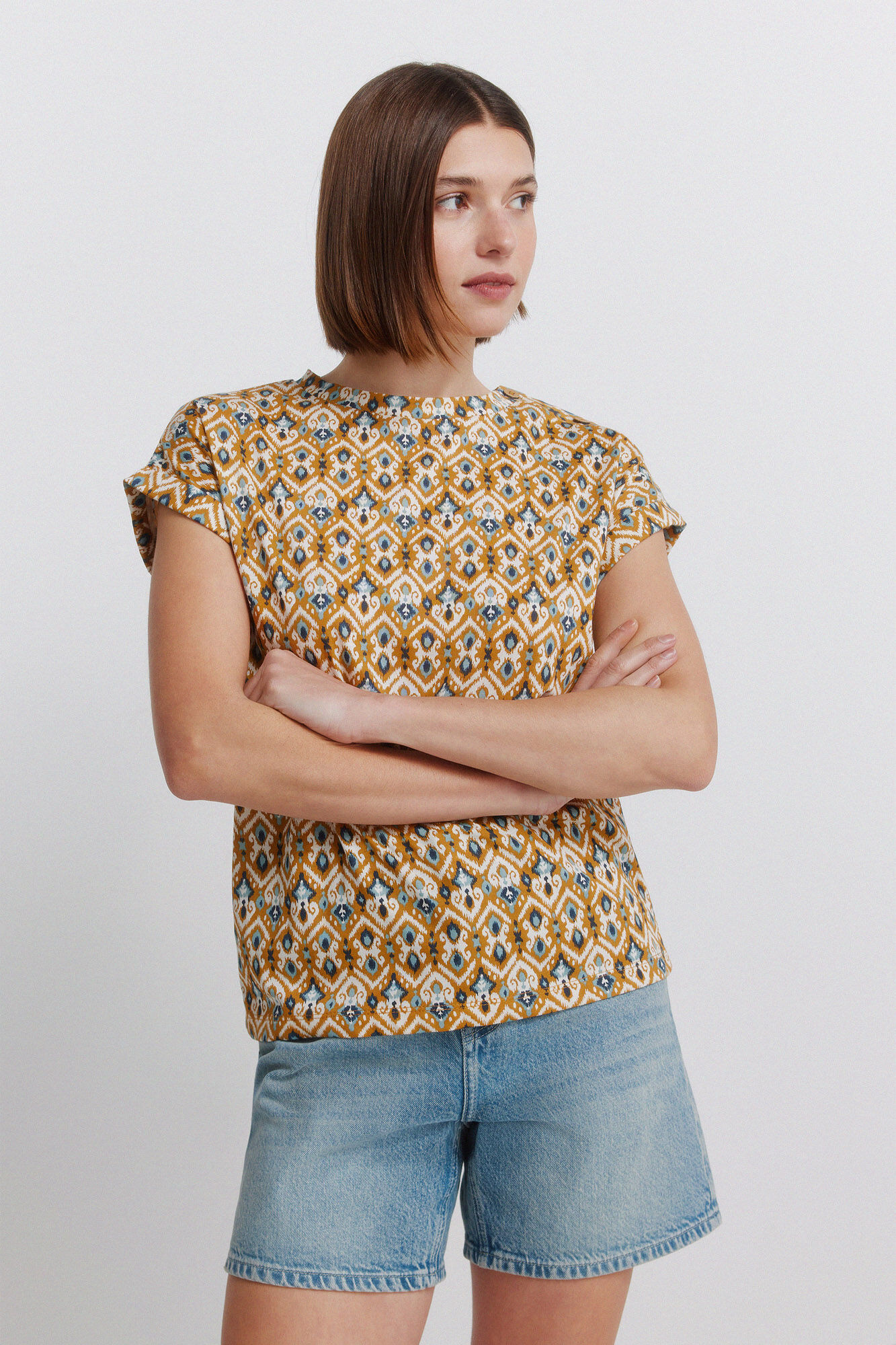 Springfield T-shirt estampada com bot&otilde;es