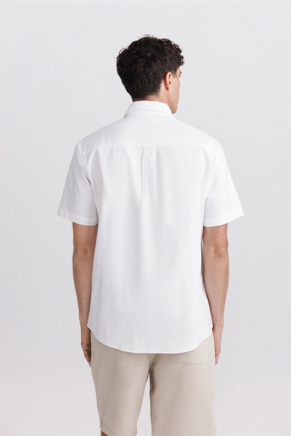 Springfield Camisa oxford de manga curta branco