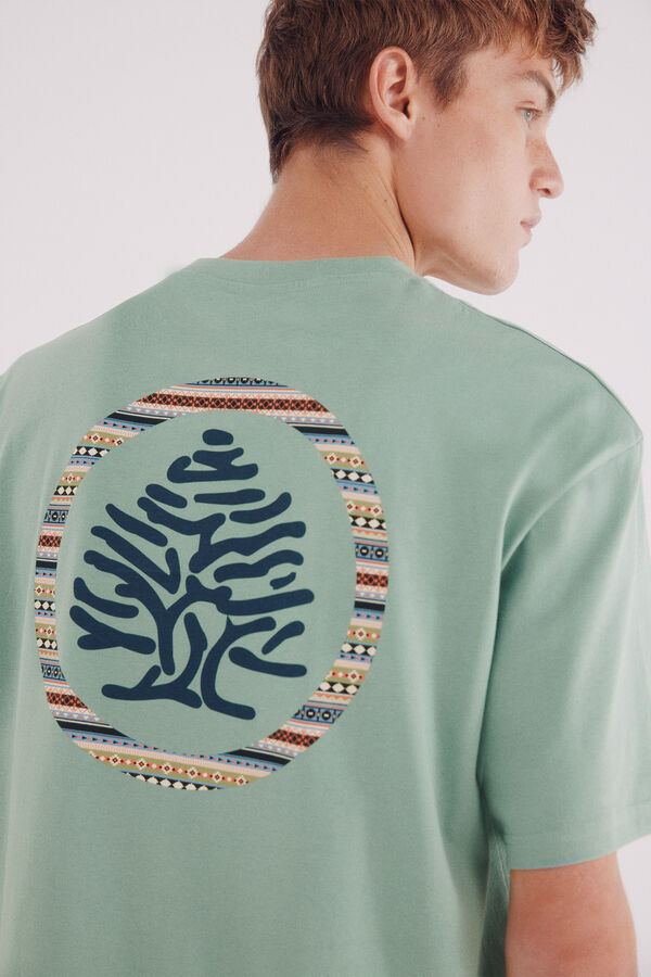 Springfield Camiseta árbol étnico verde