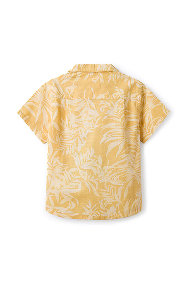Springfield Camisa hojas niño estampado amarillo
