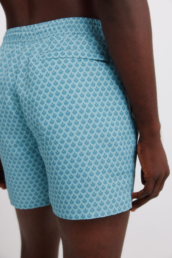 Springfield Fato de banho estampado mosaico bolso fecho-&eacute;clair azul