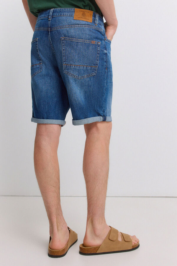Springfield Bermuda jeans ultraleve slim fit azul