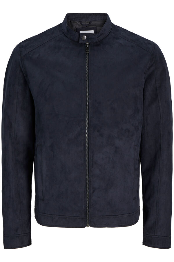 Jack & Jones Blusão com efeito de couro preto