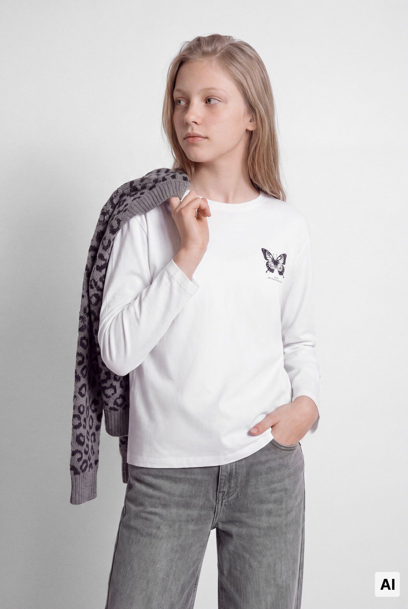 Springfield Kids T-shirt manga comprida borboleta menina