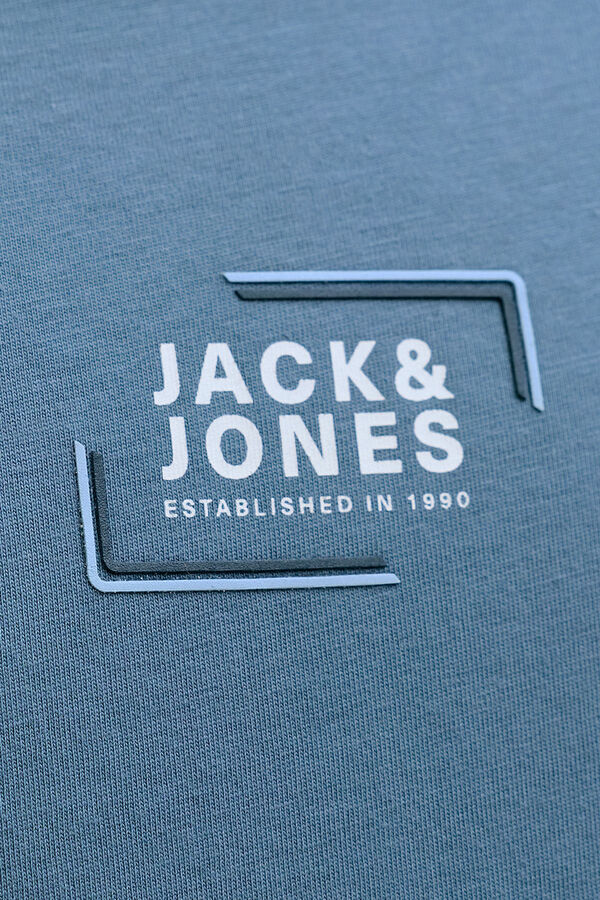Jack & Jones T-shirt com logo na frente cinzento