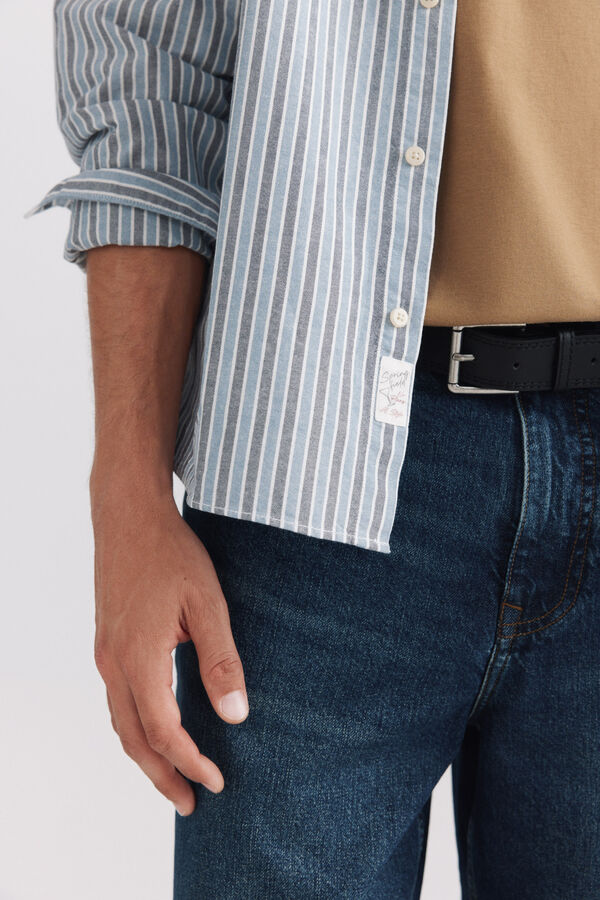 Springfield Camisa oxford &agrave;s riscas azul