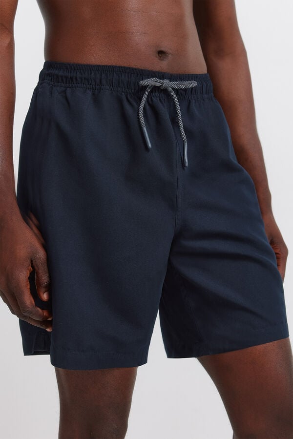 Springfield Fato de banho liso comprido azul