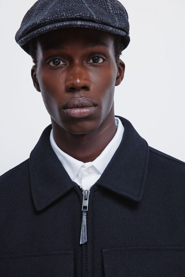 Springfield Blus&atilde;o camisa de mistura de l&atilde; azul