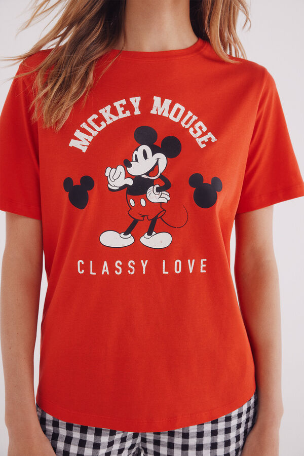 Springfield T-shirt estampada do Mickey Mouse vermelho