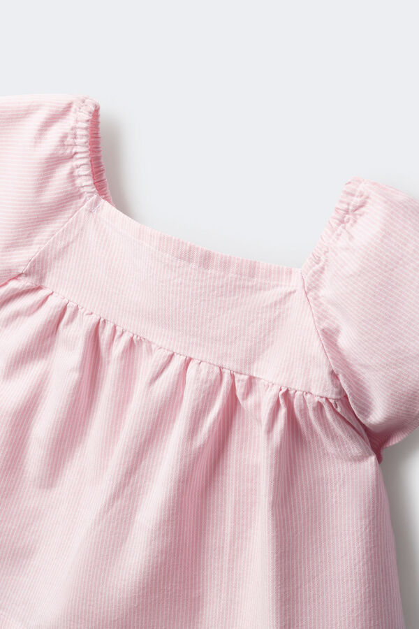 Springfield Kids Blusa às riscas oxford de menina rosa