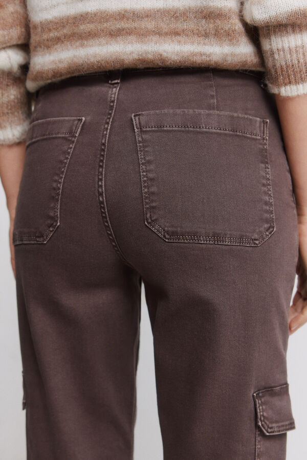 Springfield Cal&ccedil;as cargo de algod&atilde;o castanho