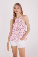 Springfield decote halter estampado com decote halter cru