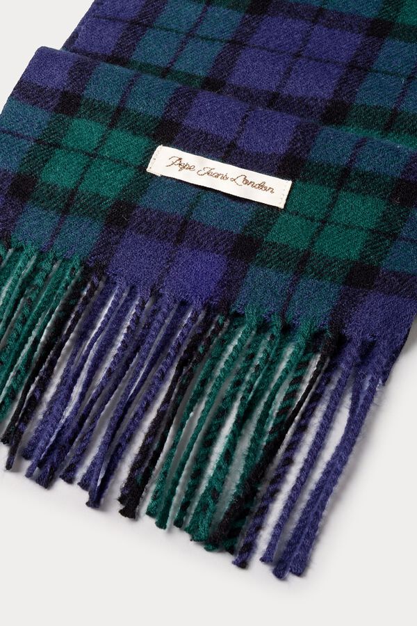 Pepe Jeans Cachecol de tart&atilde; com franjas azul