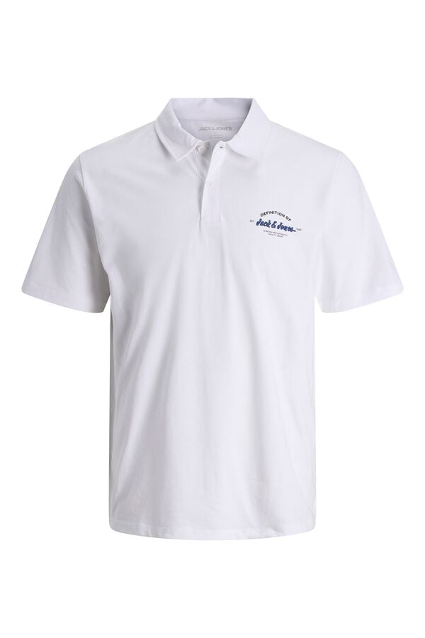 Jack & Jones Polo regular fit em algod&atilde;o branco