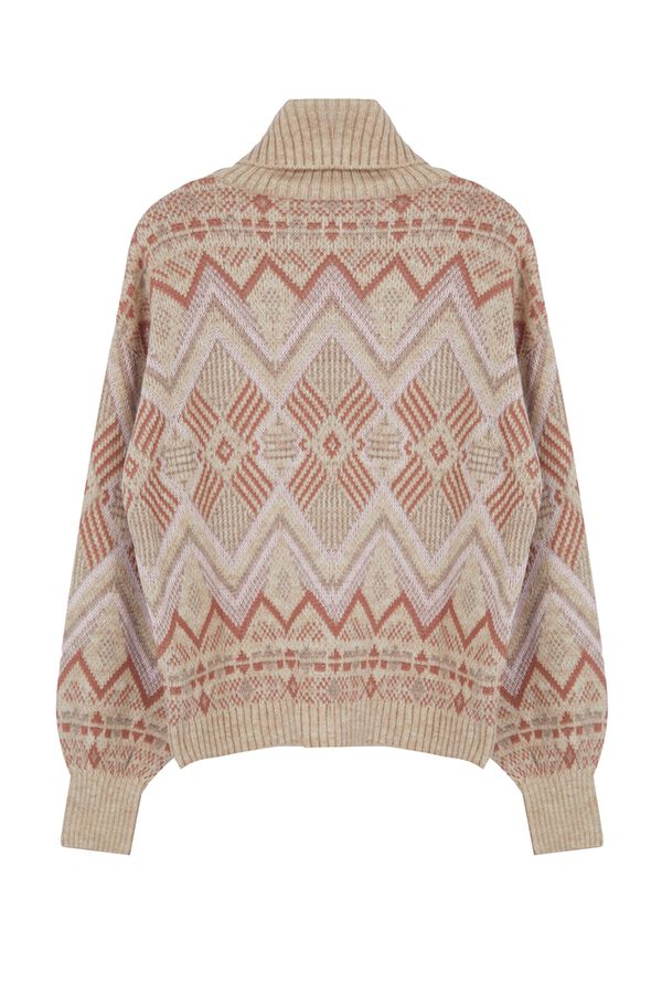 Trendyol Camisola de gola alta estampada cinzento