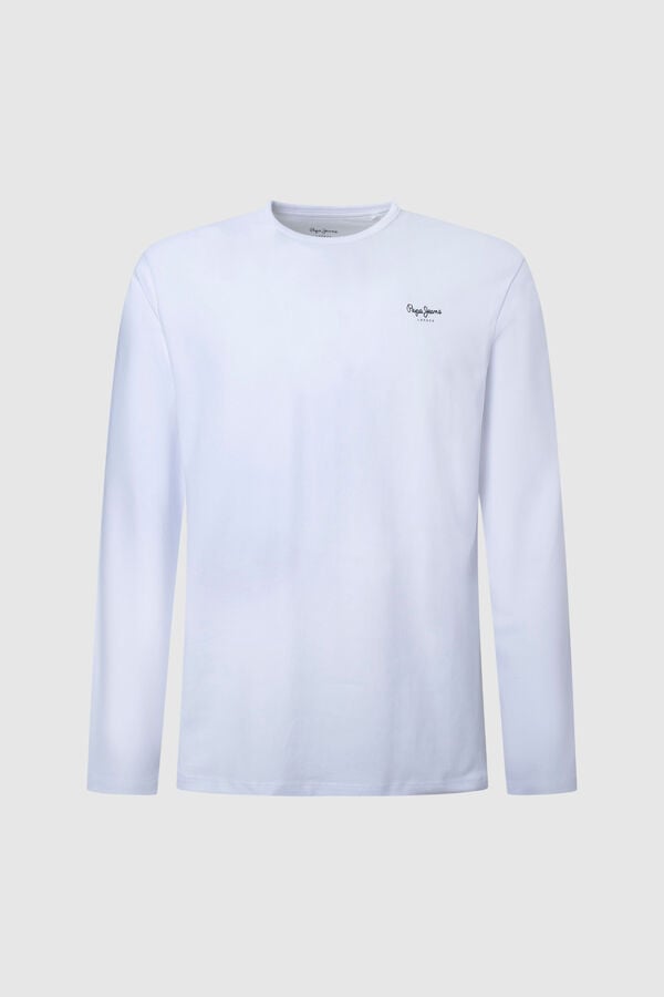 Pepe Jeans T-shirt manga comprida slim branco