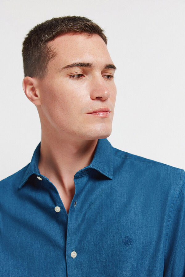 Springfield Camisa de ganga azul