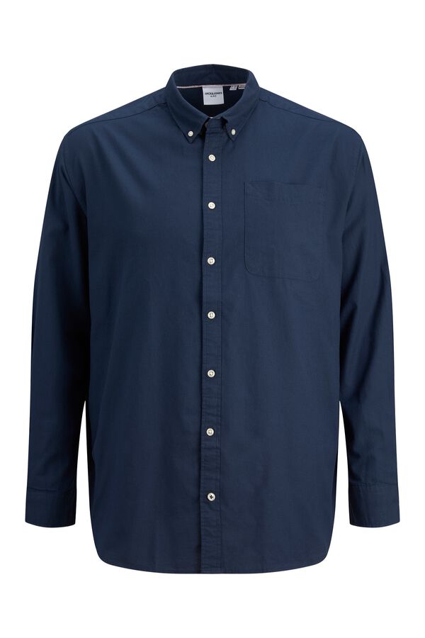 Jack & Jones PLUS Camisa Oxford de manga comprida azul