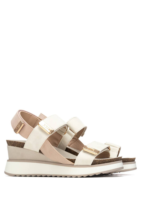 XTI Sand&aacute;lia cunha tira adesiva branco