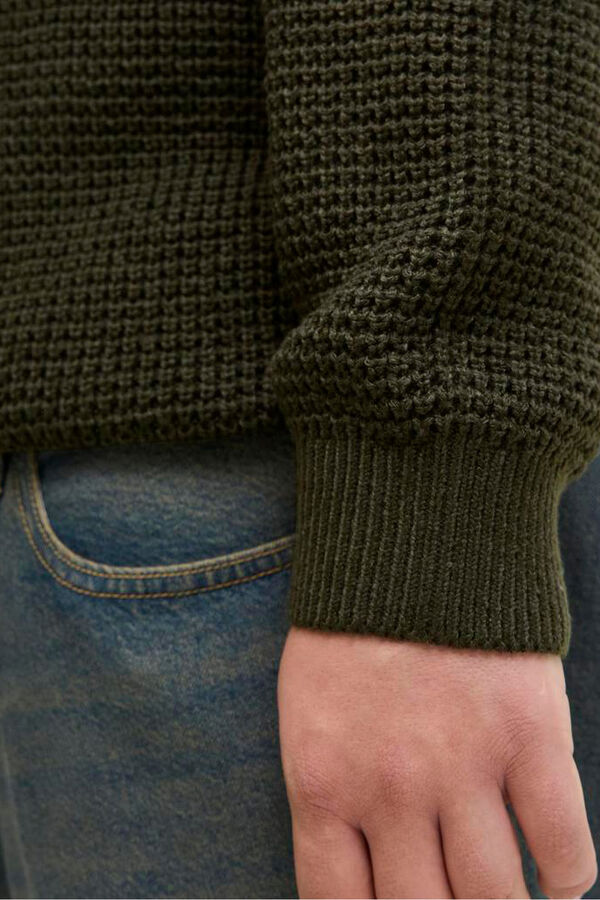 Jack & Jones PLUS Basic plain jersey-knit jumper green