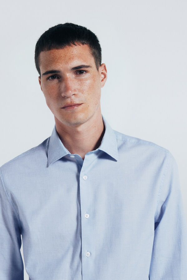 Springfield Cotton shirt with edging blue