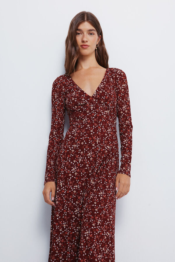 Springfield Vestido midi floral vermelho