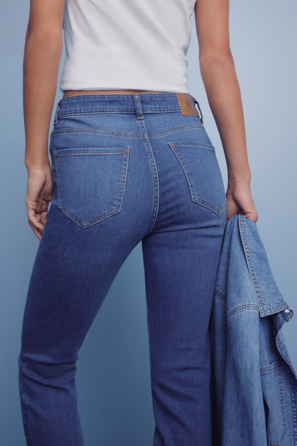Springfield Calça jeans slim cropped azul
