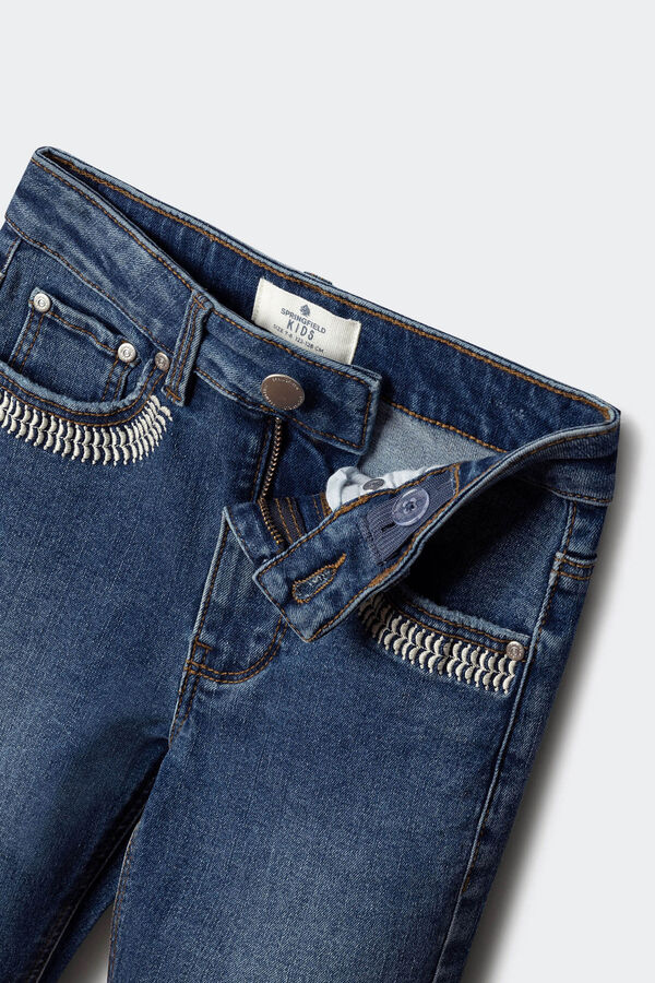 Springfield Kids Calça denim flare para meninas azul