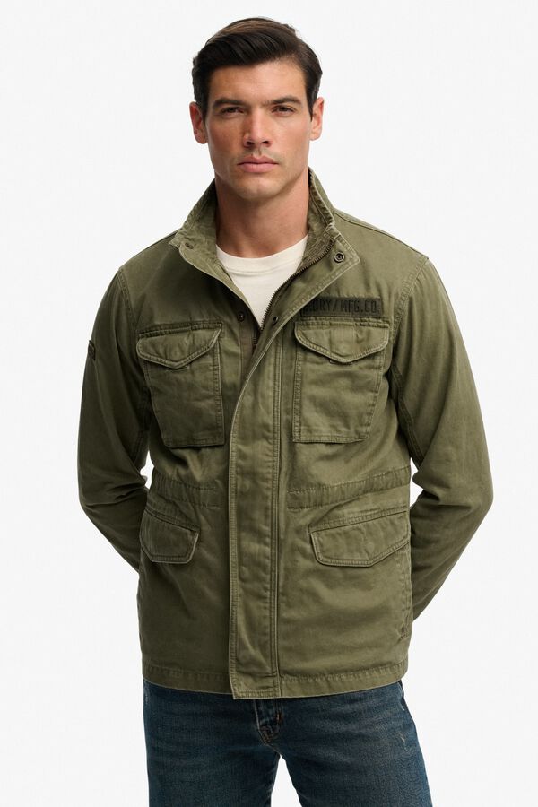 Superdry Casaco militar ic&oacute;nico Caqui escuro