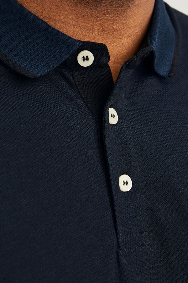 Jack & Jones PLUS Polo b&aacute;sico manga curta azul