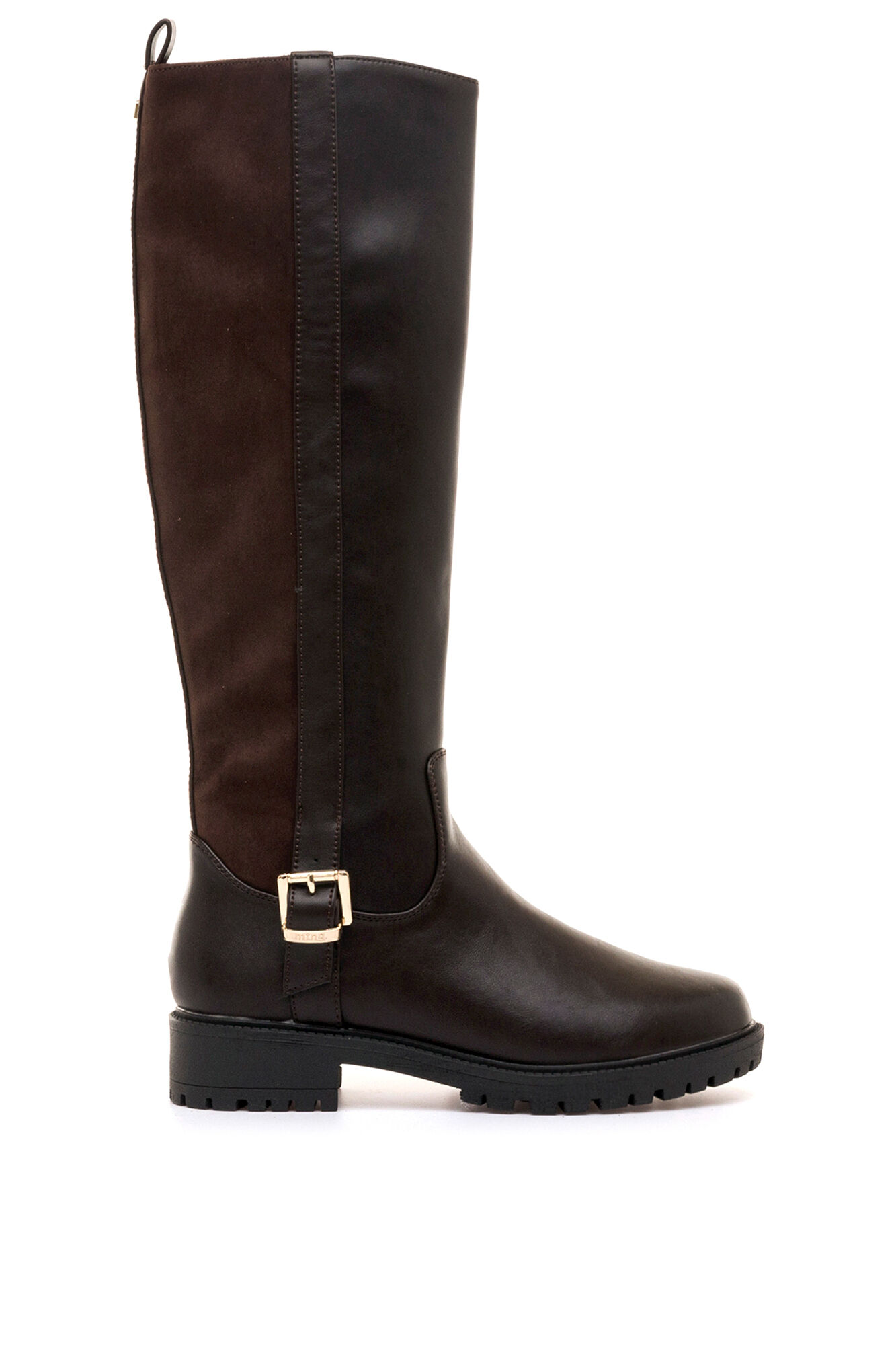 MTNG Botas de cano alto biker com fivela e sola tratorada
