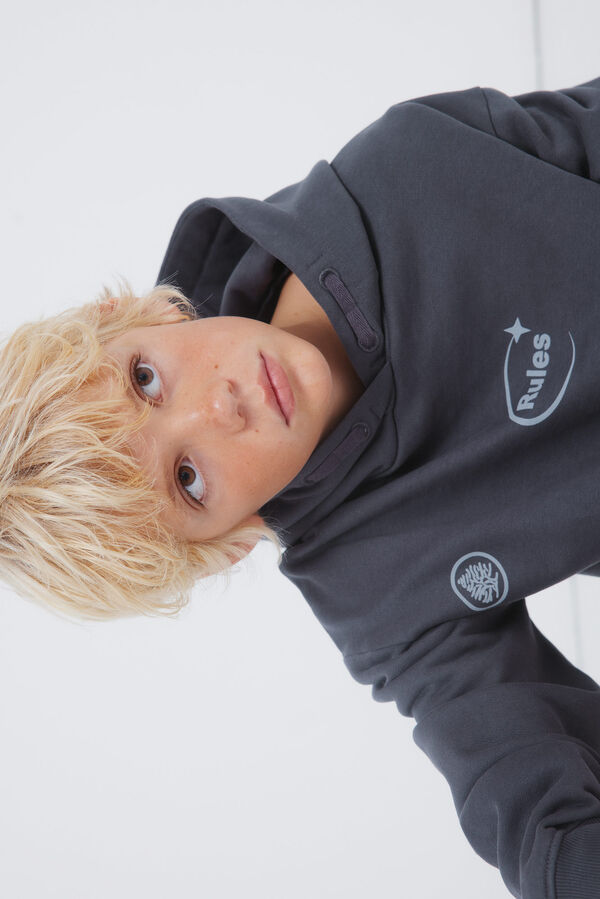 Springfield Kids Sweatshirt "Abrace a bagunça" para capuz cinzento