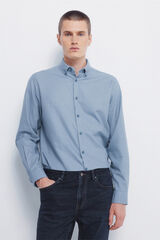 Springfield Camisa social estruturada bicolor azul