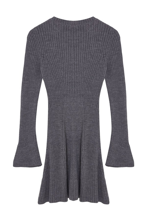 Trendyol Vestido mini de malha ajustado cinzento
