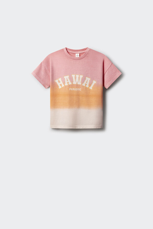 Springfield Kids Camiseta feminina dip dye vermelho