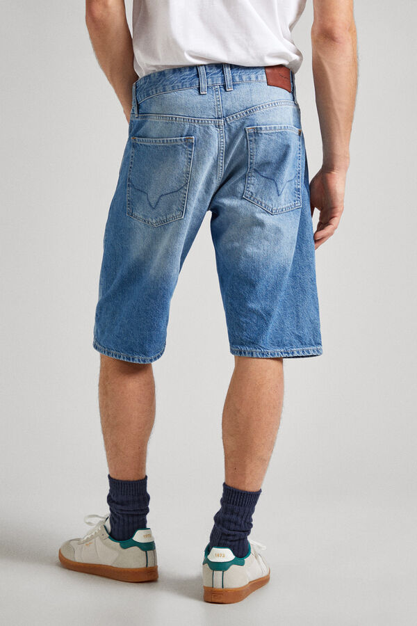 Springfield Taper Fit Denim Bermuda Shorts blue