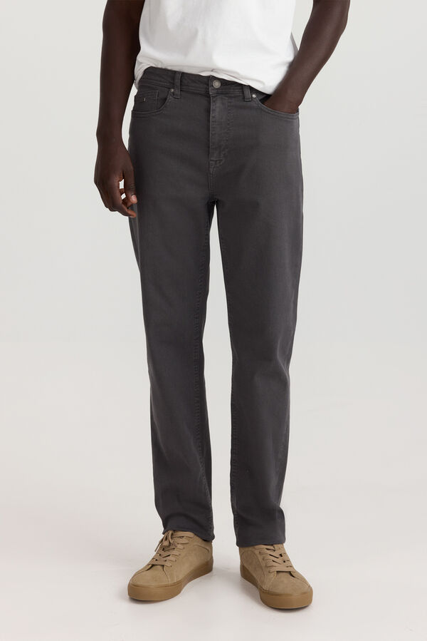 Springfield Cal&ccedil;a 5 bolsos slim lavagem desbotada cinzento