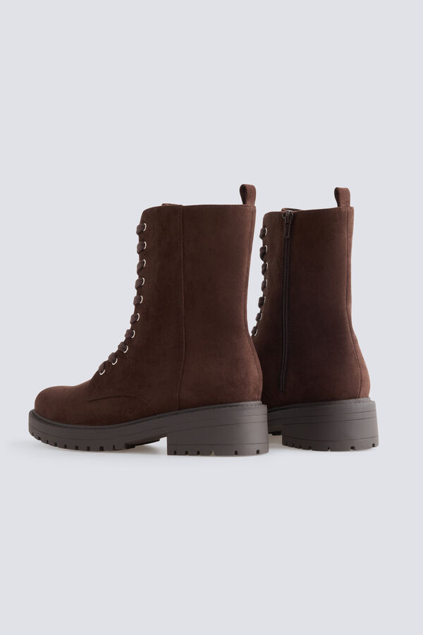 Springfield Botas militares em camur&ccedil;a castanho