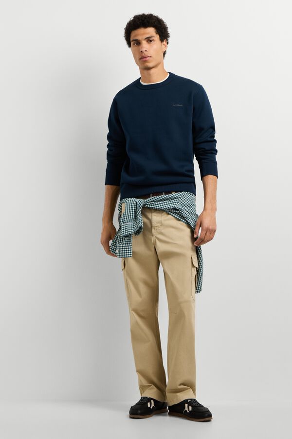 Pepe Jeans Sweatshirt com logo gola redonda azul