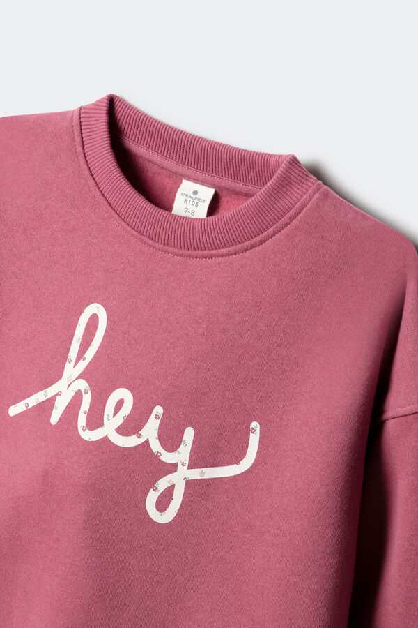 Springfield Kids Sweatshirt da garota "Hey". rosa