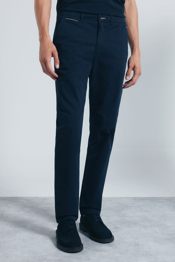 Springfield Pantalón chino slim fit azul