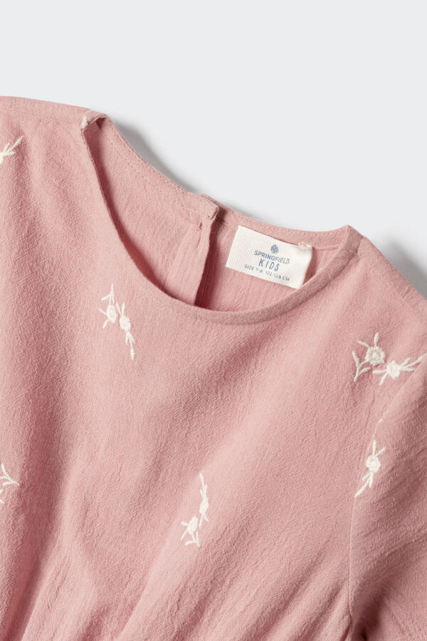 Springfield Kids Macac&atilde;o com bordados de menina rosa