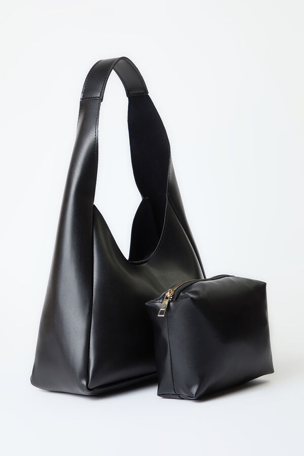 Trendyol Mala tote bag com n&eacute;cessaire preto