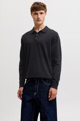 Jack & Jones Polo de malha 100% algod&atilde;o preto