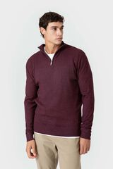 Celopman Camisola de n&oacute;s com fecho-&eacute;clair vermelho