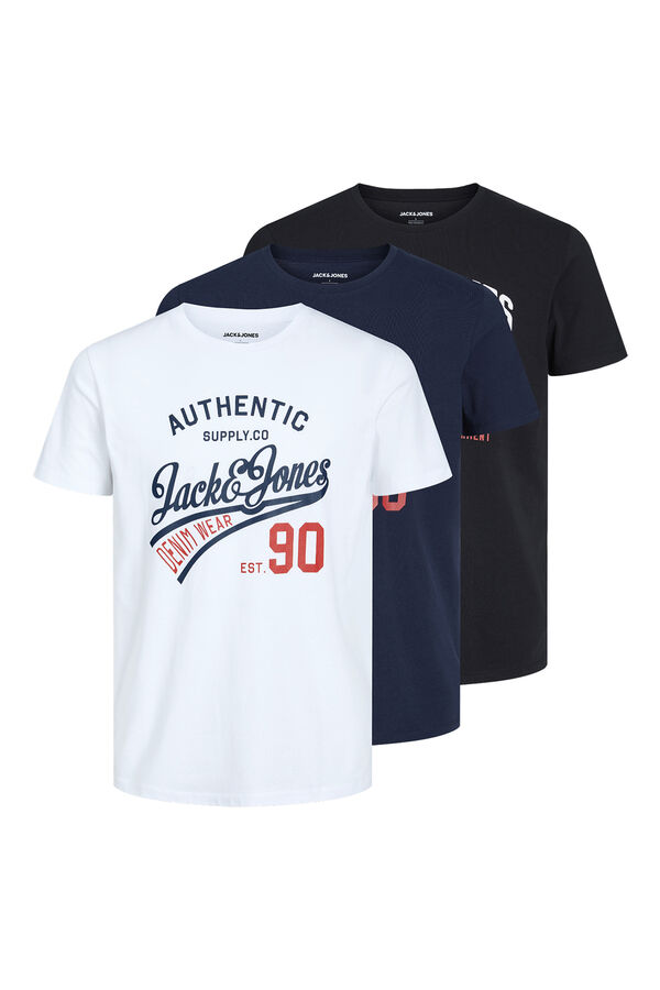 Jack & Jones Pacote com 3 camisetas de manga curta preto